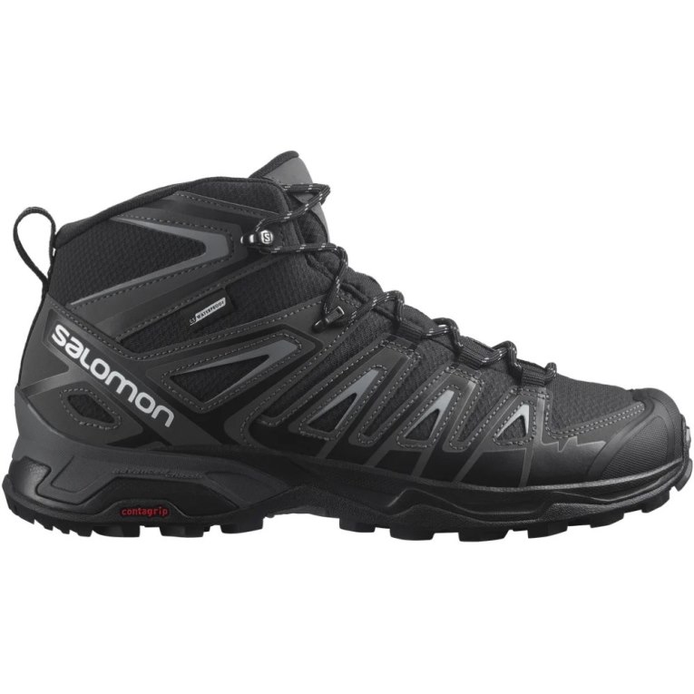 Black Salomon X Ultra Pioneer Mid CSWP Men\'s Hiking Boots | PH 28563X